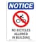 Signmission OSHA Notice, 7" Height, No Bicycles Allowed Sign With Symbol, 7" X 5", Portrait OS-NS-D-57-V-14391 - alternate 1
